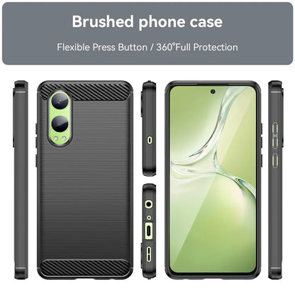 For Oppo K12x 5G (China) / OnePlus Nord CE4 Lite 5G Case Brushed TPU Phone Cover Carbon Fiber Texture