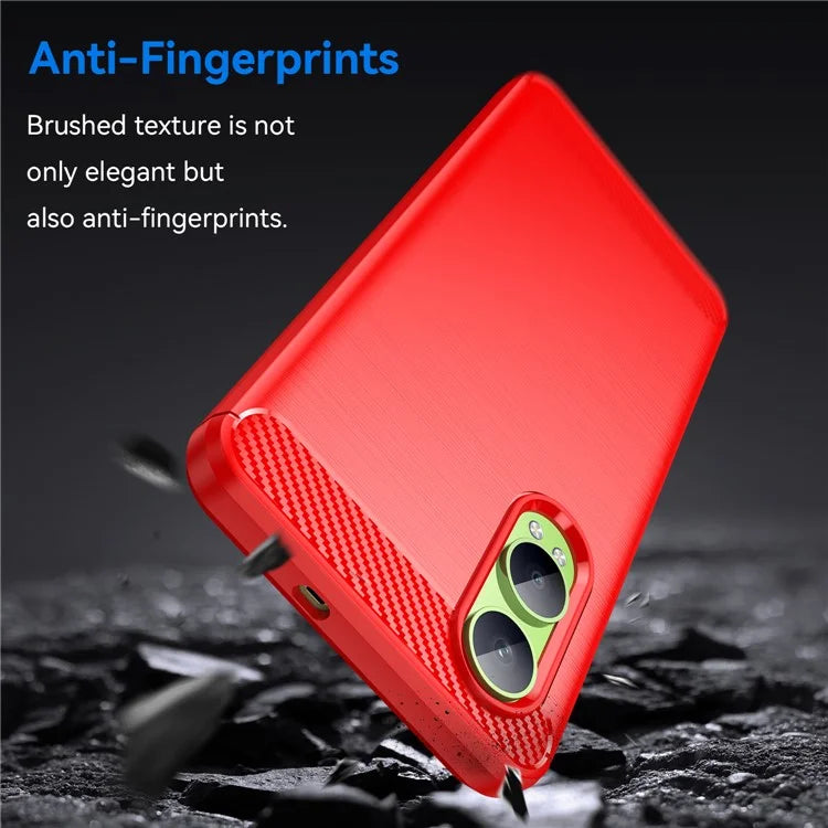 For Oppo K12x 5G (China) / OnePlus Nord CE4 Lite 5G Case Brushed TPU Phone Cover Carbon Fiber Texture