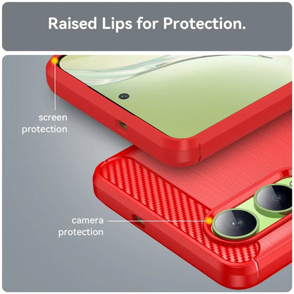 For Oppo K12x 5G (China) / OnePlus Nord CE4 Lite 5G Case Brushed TPU Phone Cover Carbon Fiber Texture