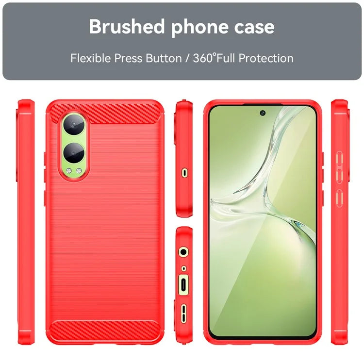 For Oppo K12x 5G (China) / OnePlus Nord CE4 Lite 5G Case Brushed TPU Phone Cover Carbon Fiber Texture