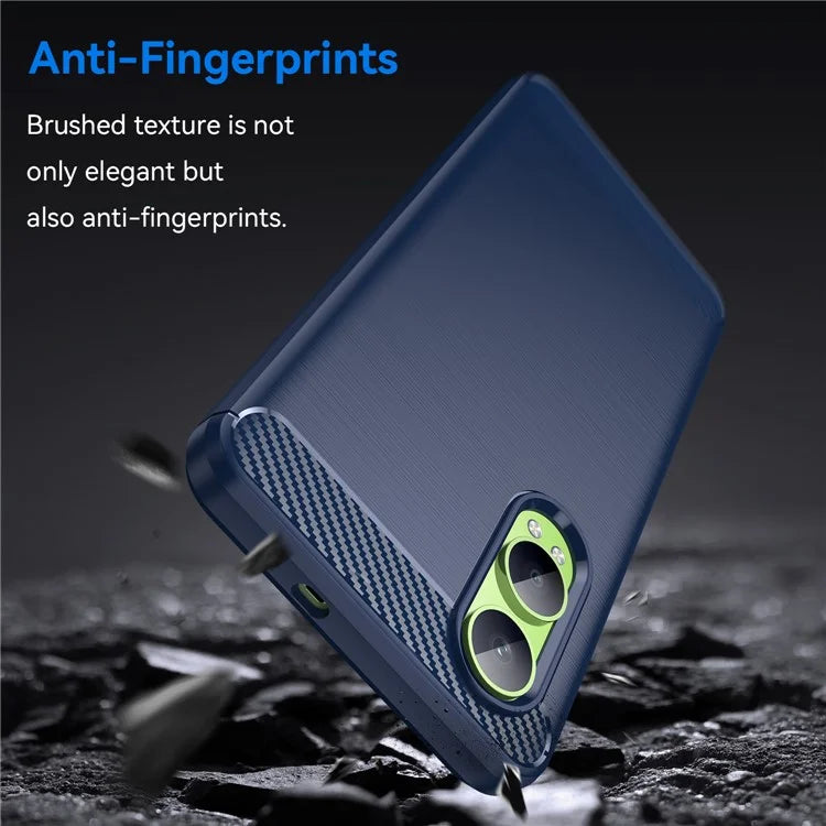 For Oppo K12x 5G (China) / OnePlus Nord CE4 Lite 5G Case Brushed TPU Phone Cover Carbon Fiber Texture