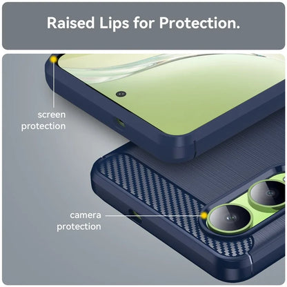 For Oppo K12x 5G (China) / OnePlus Nord CE4 Lite 5G Case Brushed TPU Phone Cover Carbon Fiber Texture