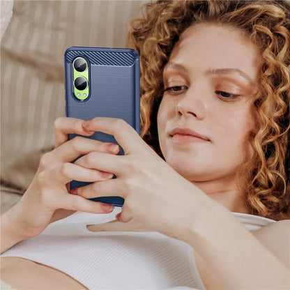 For Oppo K12x 5G (China) / OnePlus Nord CE4 Lite 5G Case Brushed TPU Phone Cover Carbon Fiber Texture