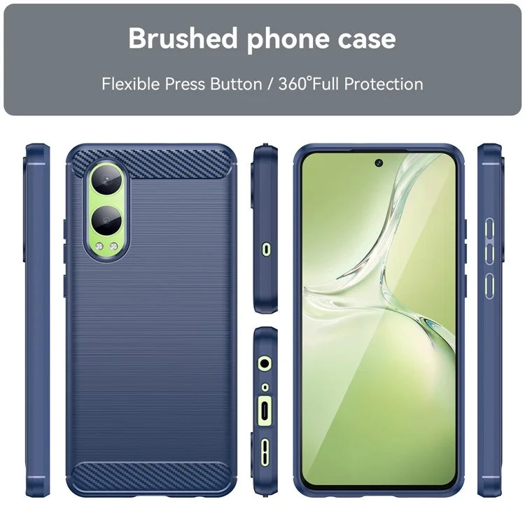 For Oppo K12x 5G (China) / OnePlus Nord CE4 Lite 5G Case Brushed TPU Phone Cover Carbon Fiber Texture