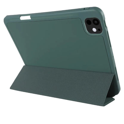 For iPad Pro 11 (2024) Protective Case PU Leather Tri-Fold Stand Tablet Cover