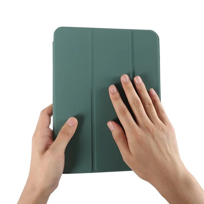 For iPad Pro 11 (2024) Protective Case PU Leather Tri-Fold Stand Tablet Cover
