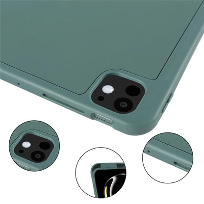 For iPad Pro 11 (2024) Protective Case PU Leather Tri-Fold Stand Tablet Cover
