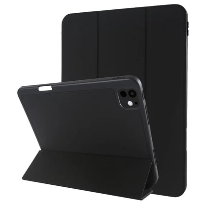 For iPad Pro 11 (2024) Protective Case PU Leather Tri-Fold Stand Tablet Cover