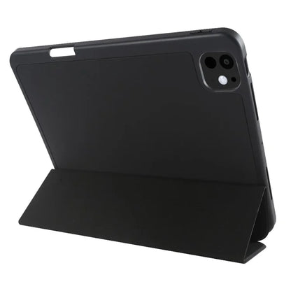 For iPad Pro 11 (2024) Protective Case PU Leather Tri-Fold Stand Tablet Cover