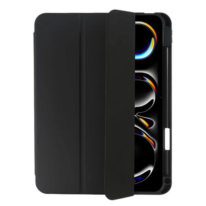 For iPad Pro 11 (2024) Protective Case PU Leather Tri-Fold Stand Tablet Cover