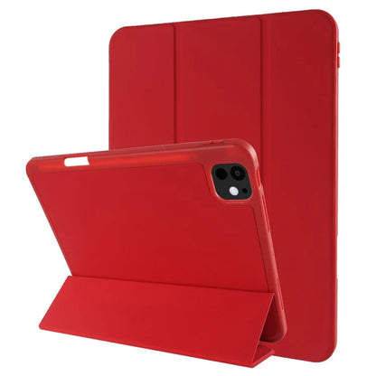For iPad Pro 11 (2024) Protective Case PU Leather Tri-Fold Stand Tablet Cover
