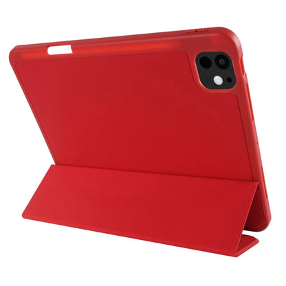 For iPad Pro 11 (2024) Protective Case PU Leather Tri-Fold Stand Tablet Cover