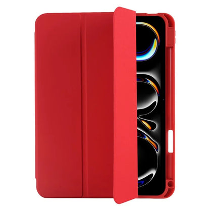 For iPad Pro 11 (2024) Protective Case PU Leather Tri-Fold Stand Tablet Cover