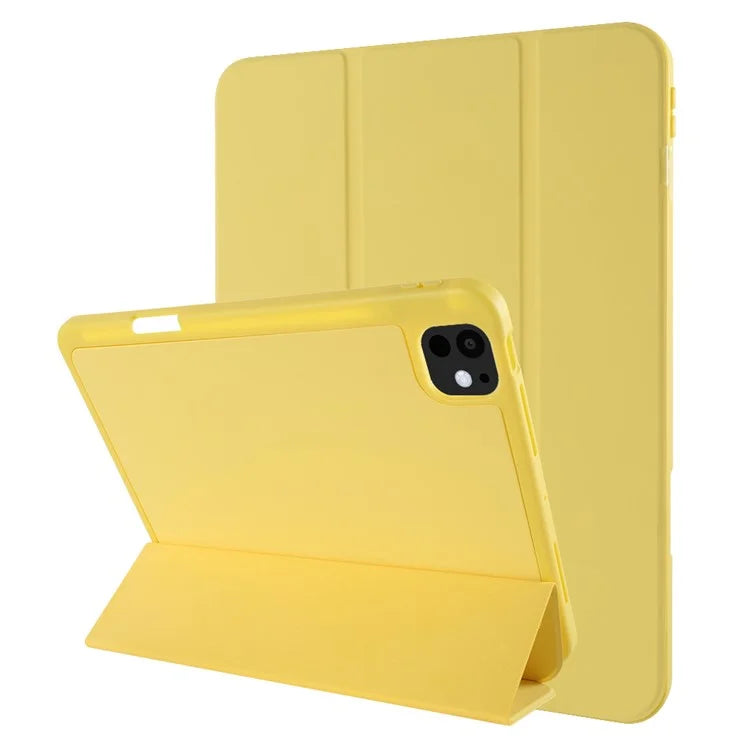 For iPad Pro 11 (2024) Protective Case PU Leather Tri-Fold Stand Tablet Cover