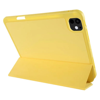 For iPad Pro 11 (2024) Protective Case PU Leather Tri-Fold Stand Tablet Cover