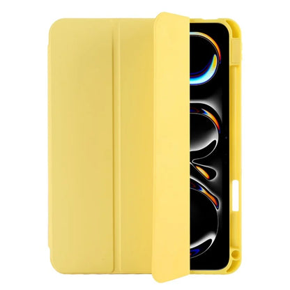 For iPad Pro 11 (2024) Protective Case PU Leather Tri-Fold Stand Tablet Cover