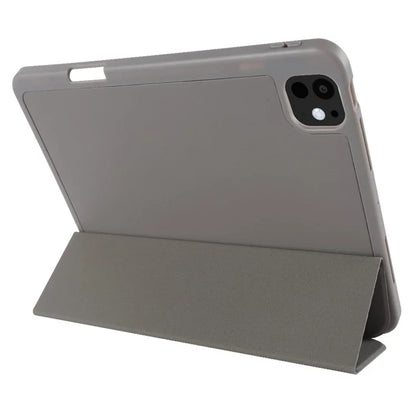For iPad Pro 11 (2024) Protective Case PU Leather Tri-Fold Stand Tablet Cover