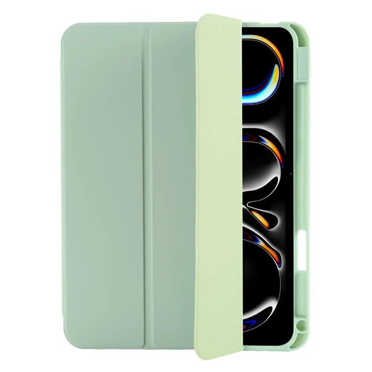 For iPad Pro 11 (2024) Protective Case PU Leather Tri-Fold Stand Tablet Cover