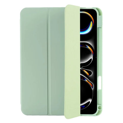 For iPad Pro 11 (2024) Protective Case PU Leather Tri-Fold Stand Tablet Cover