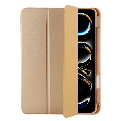 For iPad Pro 11 (2024) Protective Case PU Leather Tri-Fold Stand Tablet Cover