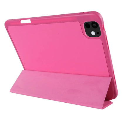 For iPad Pro 11 (2024) Protective Case PU Leather Tri-Fold Stand Tablet Cover