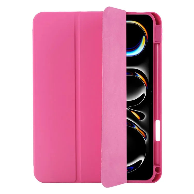 For iPad Pro 11 (2024) Protective Case PU Leather Tri-Fold Stand Tablet Cover