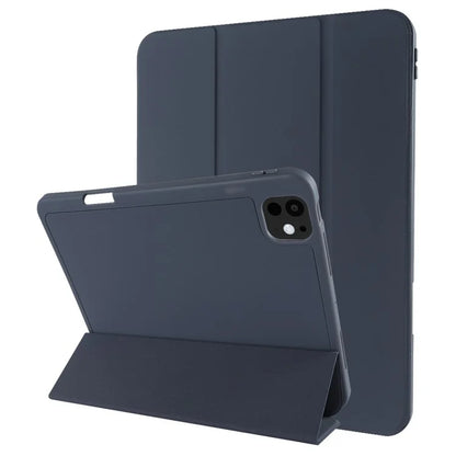 For iPad Pro 11 (2024) Protective Case PU Leather Tri-Fold Stand Tablet Cover