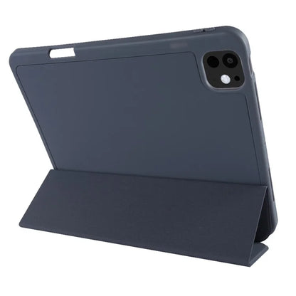 For iPad Pro 11 (2024) Protective Case PU Leather Tri-Fold Stand Tablet Cover