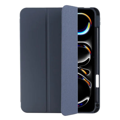 For iPad Pro 11 (2024) Protective Case PU Leather Tri-Fold Stand Tablet Cover