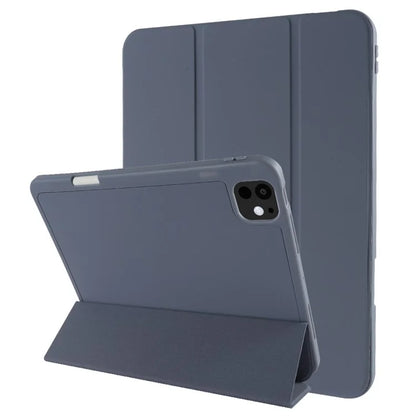 For iPad Pro 11 (2024) Protective Case PU Leather Tri-Fold Stand Tablet Cover