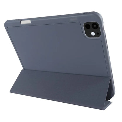 For iPad Pro 11 (2024) Protective Case PU Leather Tri-Fold Stand Tablet Cover
