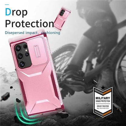 For Samsung Galaxy S24 Ultra Case with Slide Camera Guard PC+TPU Anti-Slip Phone Cover