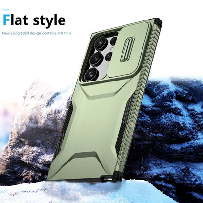 For Samsung Galaxy S24 Ultra Case with Slide Camera Guard PC+TPU Anti-Slip Phone Cover