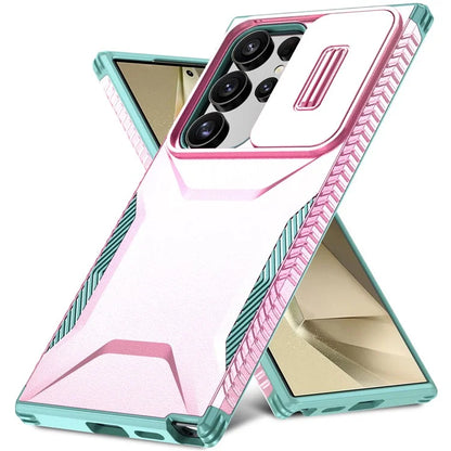 For Samsung Galaxy S24 Ultra Case with Slide Camera Guard PC+TPU Anti-Slip Phone Cover