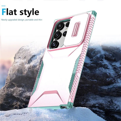 For Samsung Galaxy S24 Ultra Case with Slide Camera Guard PC+TPU Anti-Slip Phone Cover