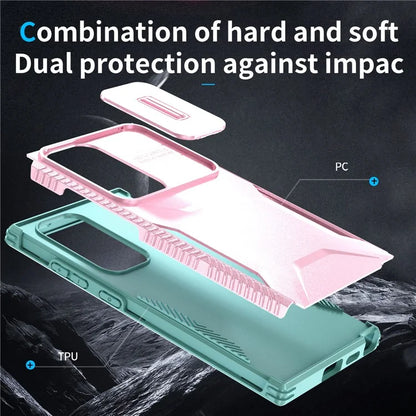 For Samsung Galaxy S24 Ultra Case with Slide Camera Guard PC+TPU Anti-Slip Phone Cover