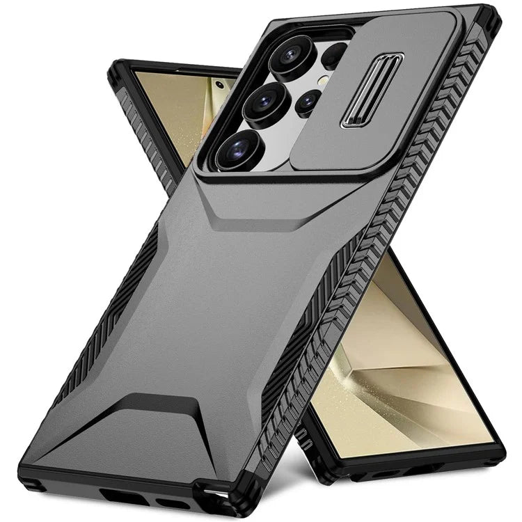 For Samsung Galaxy S24 Ultra Case with Slide Camera Guard PC+TPU Anti-Slip Phone Cover