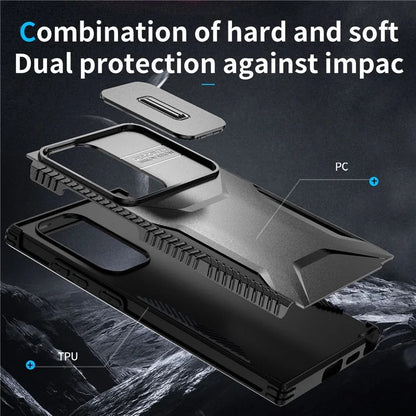 For Samsung Galaxy S24 Ultra Case with Slide Camera Guard PC+TPU Anti-Slip Phone Cover