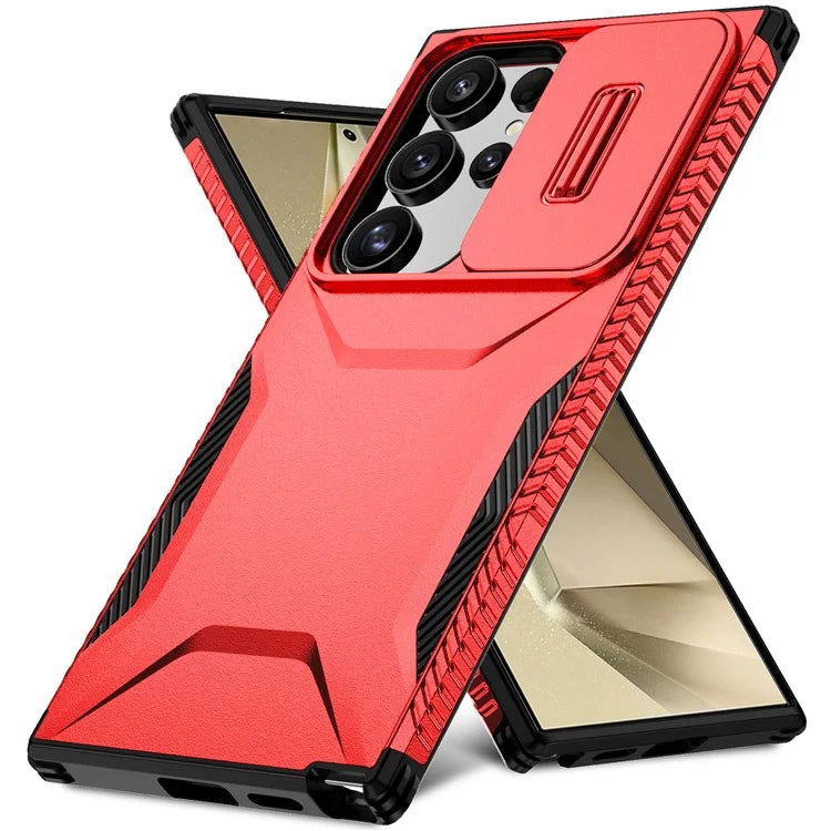 For Samsung Galaxy S24 Ultra Case with Slide Camera Guard PC+TPU Anti-Slip Phone Cover