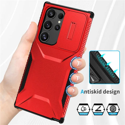 For Samsung Galaxy S24 Ultra Case with Slide Camera Guard PC+TPU Anti-Slip Phone Cover