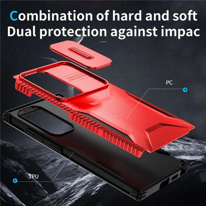 For Samsung Galaxy S24 Ultra Case with Slide Camera Guard PC+TPU Anti-Slip Phone Cover