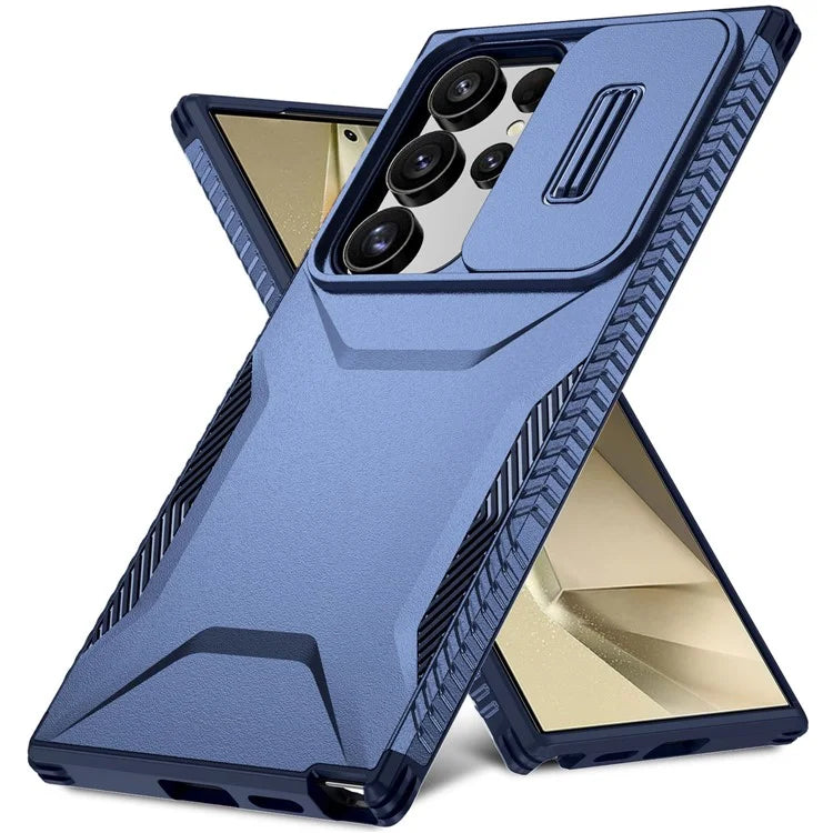 For Samsung Galaxy S24 Ultra Case with Slide Camera Guard PC+TPU Anti-Slip Phone Cover