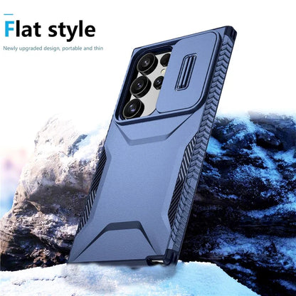 For Samsung Galaxy S24 Ultra Case with Slide Camera Guard PC+TPU Anti-Slip Phone Cover