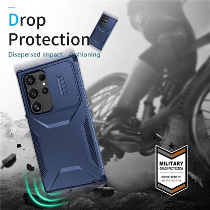 For Samsung Galaxy S24 Ultra Case with Slide Camera Guard PC+TPU Anti-Slip Phone Cover
