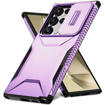 For Samsung Galaxy S24 Ultra Case with Slide Camera Guard PC+TPU Anti-Slip Phone Cover