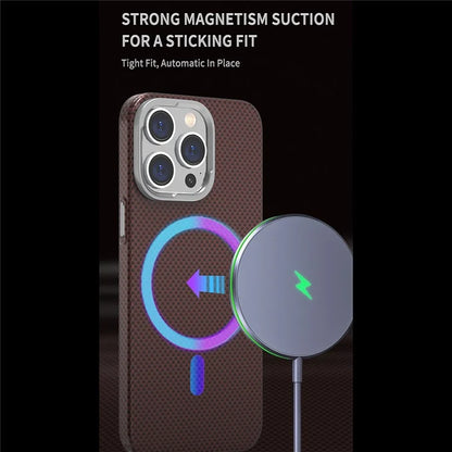 For iPhone 15 Pro Max Case Compatible with MagSafe Hard PC Phone Cover Carbon Fiber Pattern