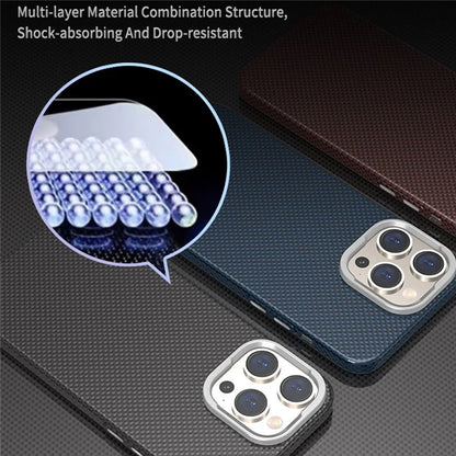 For iPhone 15 Pro Max Case Compatible with MagSafe Hard PC Phone Cover Carbon Fiber Pattern