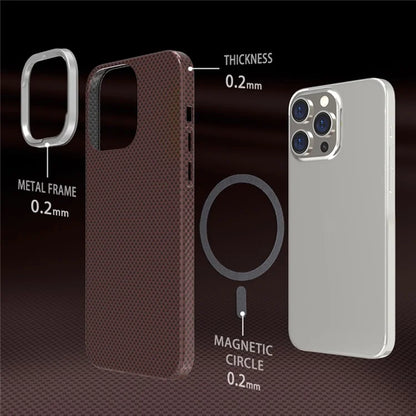 For iPhone 15 Pro Max Case Compatible with MagSafe Hard PC Phone Cover Carbon Fiber Pattern