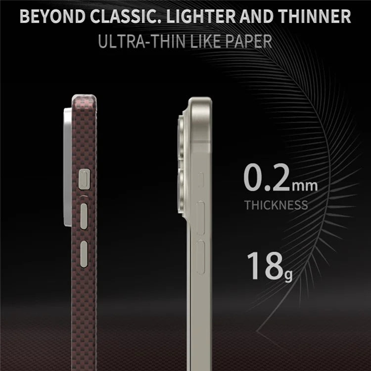 For iPhone 15 Pro Max Case Compatible with MagSafe Hard PC Phone Cover Carbon Fiber Pattern