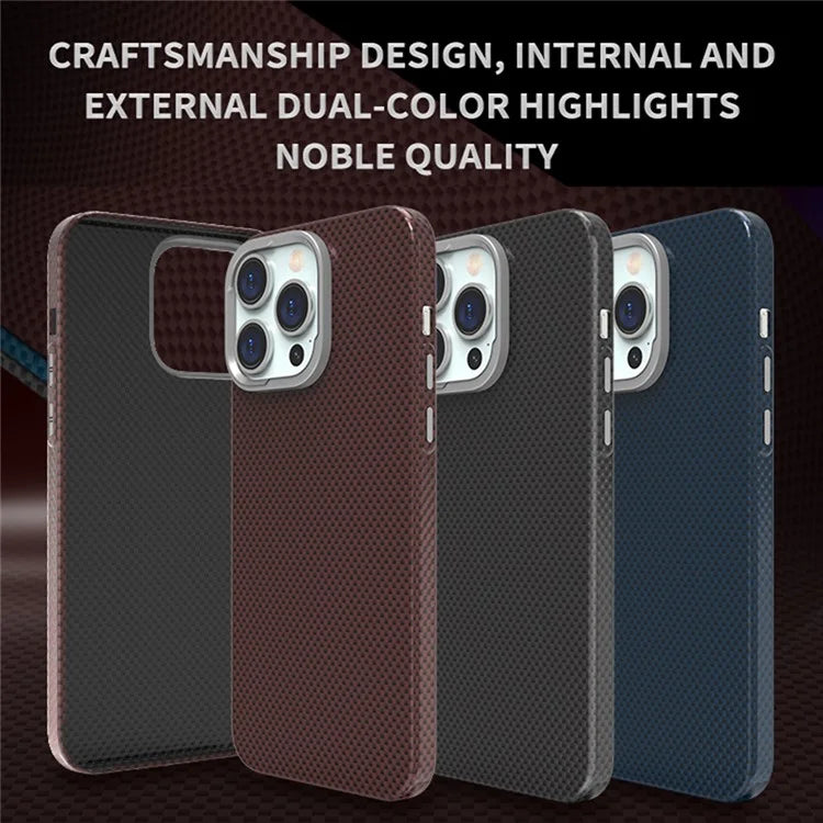 For iPhone 15 Pro Max Case Compatible with MagSafe Hard PC Phone Cover Carbon Fiber Pattern